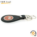 Porte-clés en cuir Keyring en métal de cadeau de promotion avec le logo de cachet